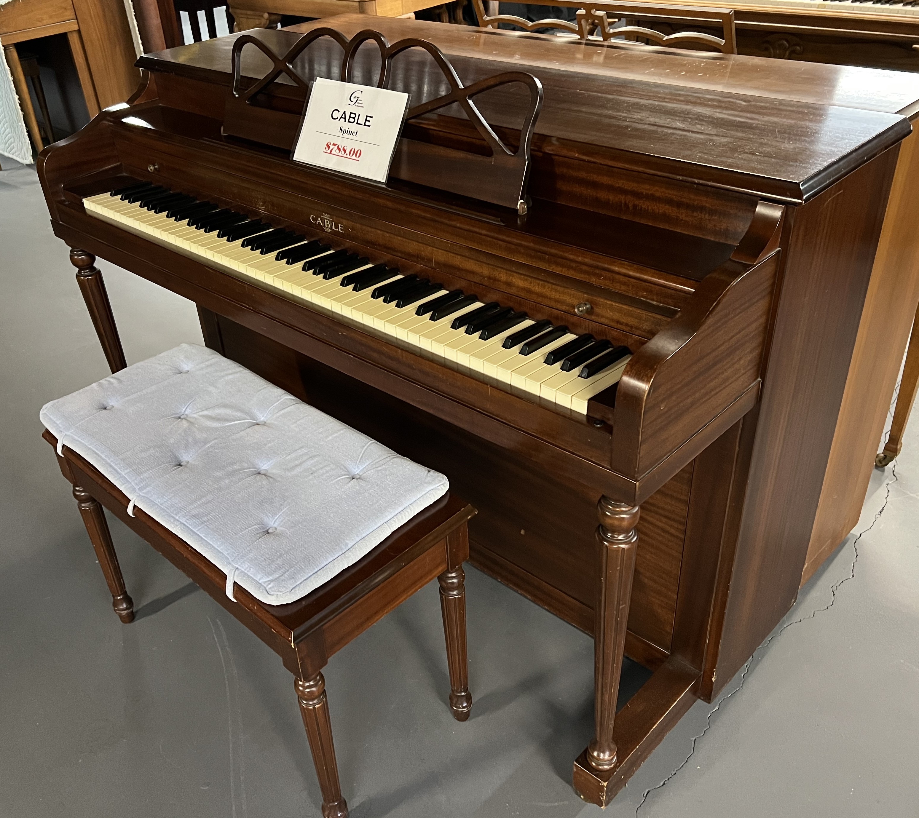 Cable Spinet in mahogany
